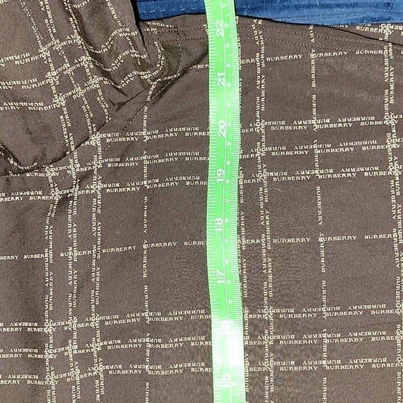 Burberry London Men's Button Up Brown Spellout Micro stripe Plaid Shirt Sz L - Picture 10 of 11